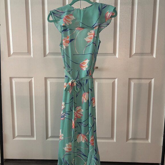 Floral Wrap Donna Morgan Sun Dress Size 6 - Picture 2 of 4